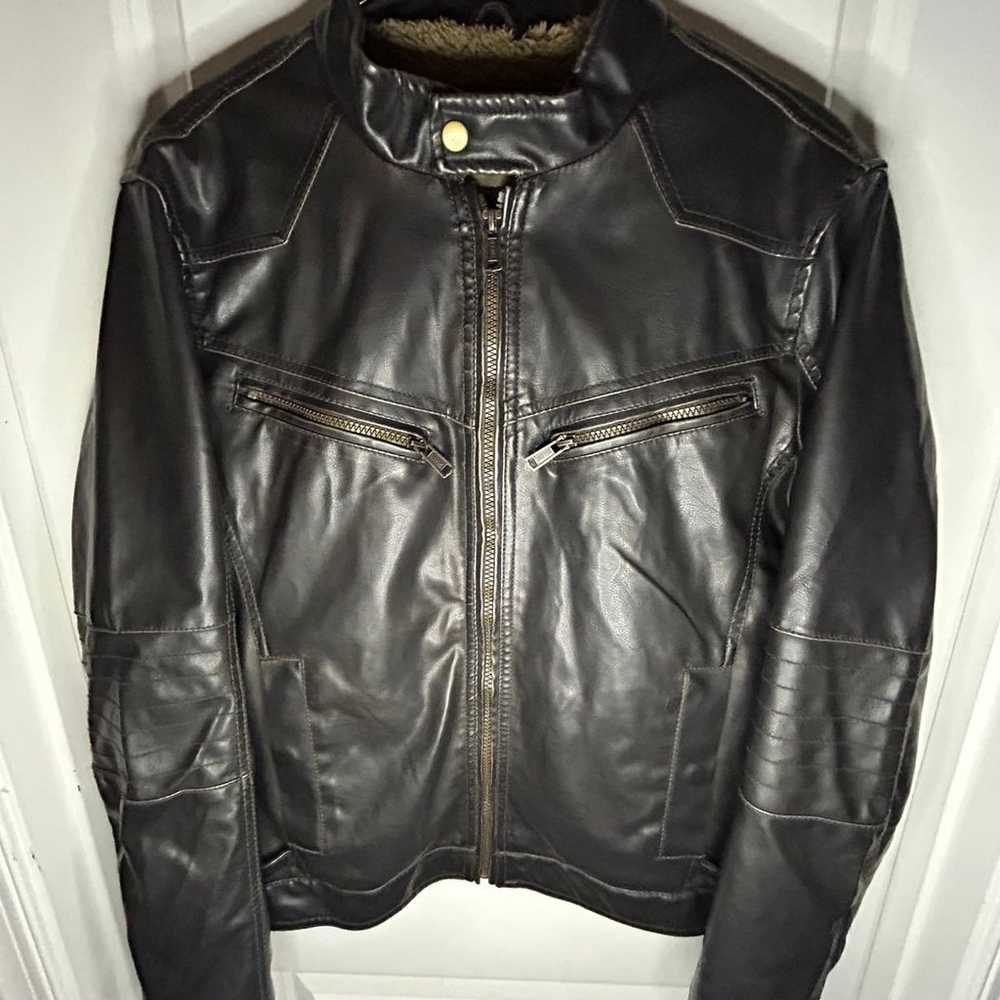 Vintage Y2k Fur Lined Leather Motorcycle Biker Ja… - image 2