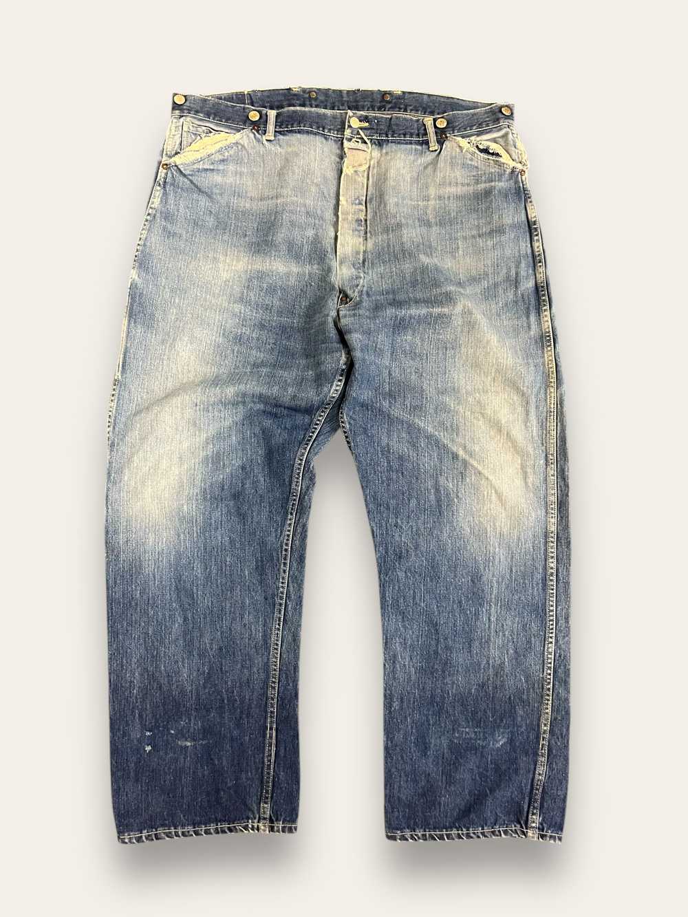 Vintage 1960’s Can’t Bust Em Denim Painted Pants … - image 1