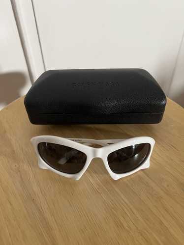 Balenciaga Balenciaga White Bat Rectangle Sunglass