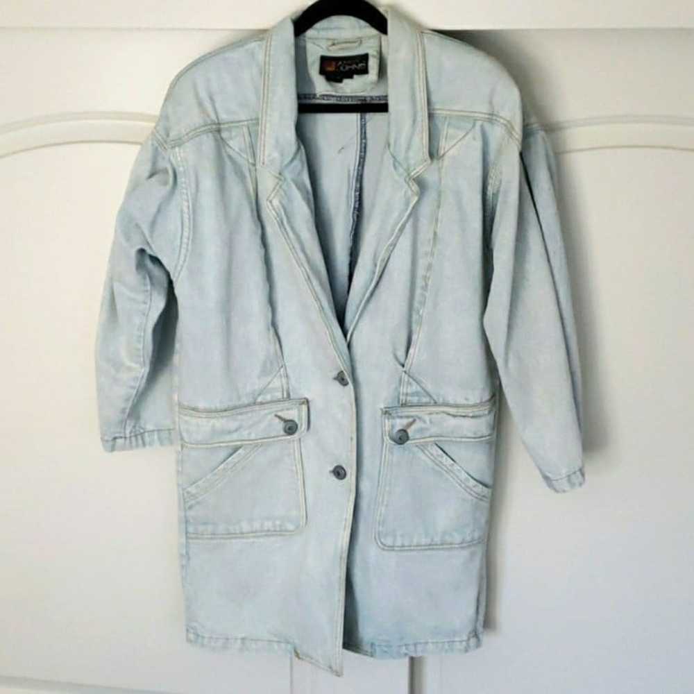 Andy John's Denim Jean trench coat size medium - image 1