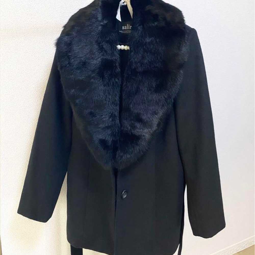 Salire high quality fur coat black women's rabbit… - image 3