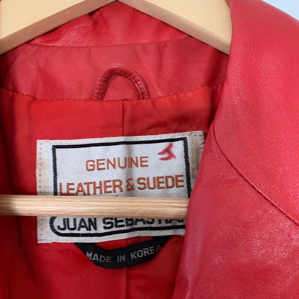 Juan Sebastian Vintage Genuine Leather Red Jacket… - image 6