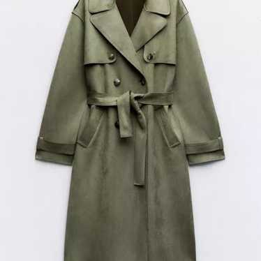 Zara faux suede Trench Coat size M