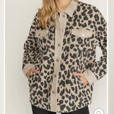 Entro Leopard Print Corduroy Shacket