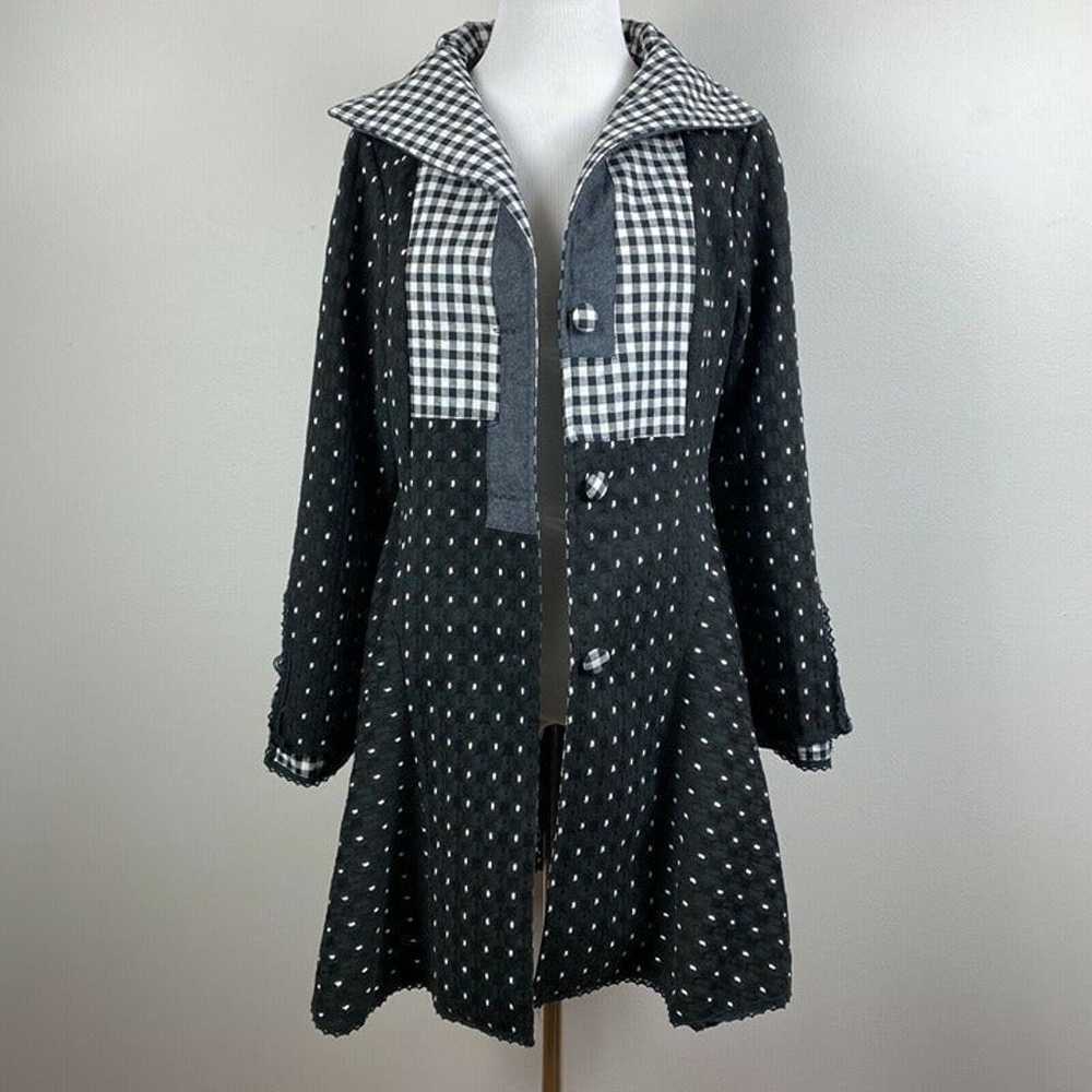 N By Nancy Skirted Jacket M Black White Gingham M… - image 11