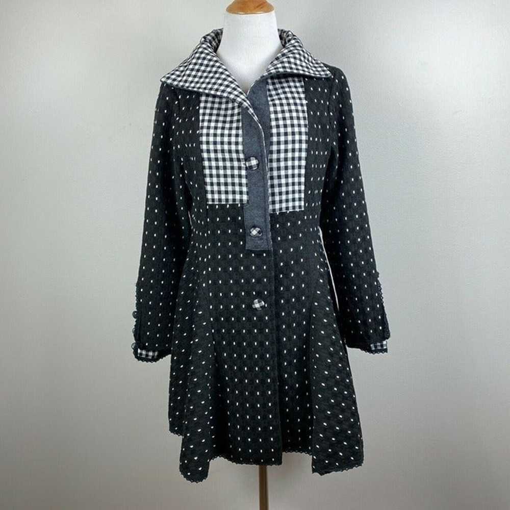 N By Nancy Skirted Jacket M Black White Gingham M… - image 12