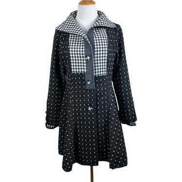 N By Nancy Skirted Jacket M Black White Gingham M… - image 1