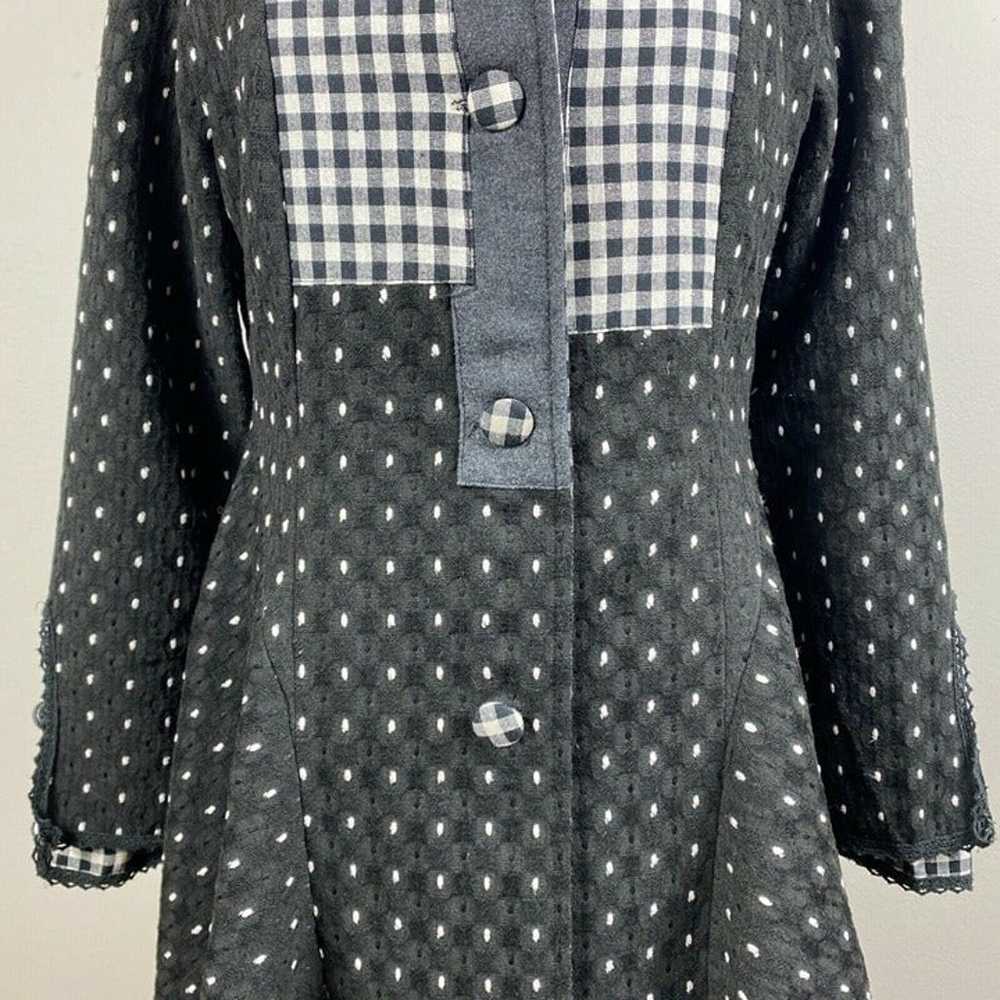 N By Nancy Skirted Jacket M Black White Gingham M… - image 6