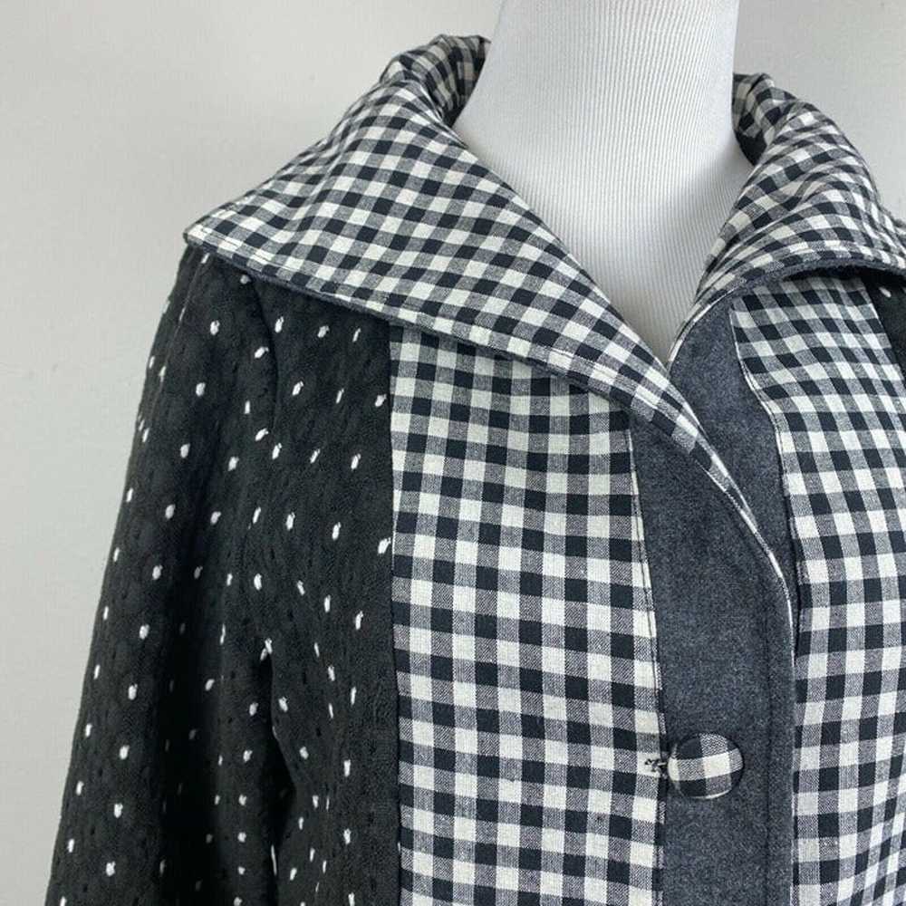 N By Nancy Skirted Jacket M Black White Gingham M… - image 7