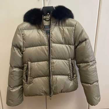 DUVETICA Olive Green Down Jacket with Fur Attached - image 1