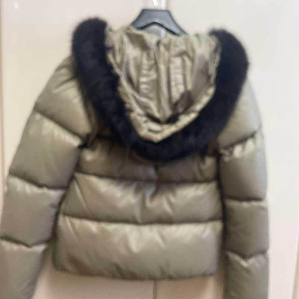 DUVETICA Olive Green Down Jacket with Fur Attached - image 5