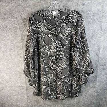 Lee Vintage Lauren Lee Button Front Blouse Top 12… - image 1