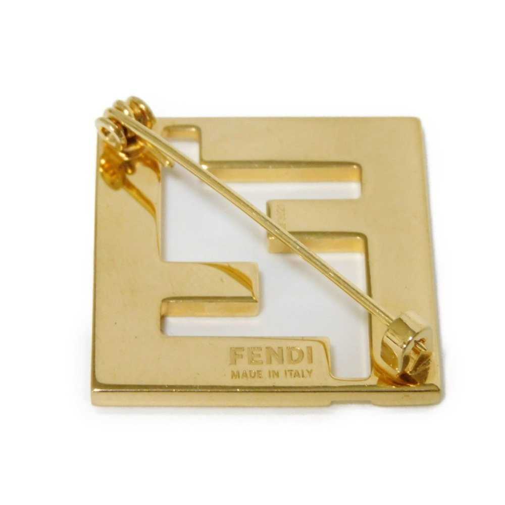 Fendi FENDI Brooch F is Forever Brass Gold White … - image 5