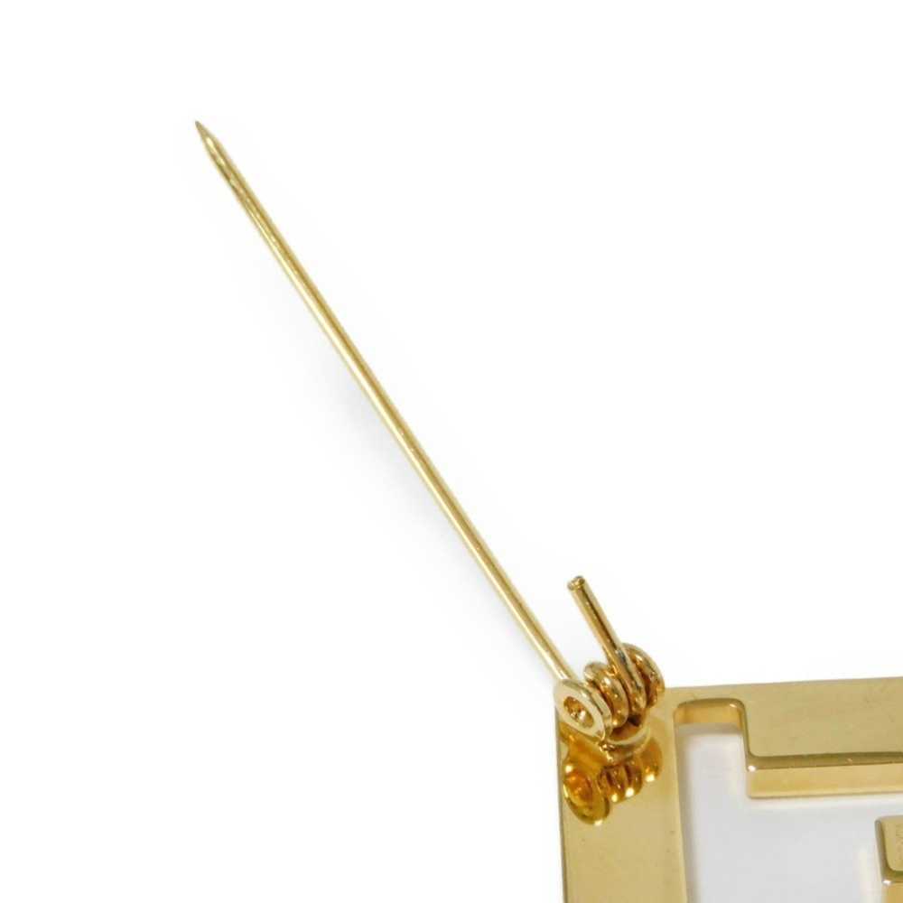 Fendi FENDI Brooch F is Forever Brass Gold White … - image 7