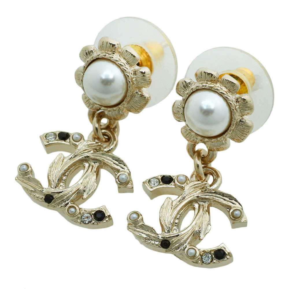 Chanel CHANEL Coco Mark Fake Pearl Earrings C22K - image 1