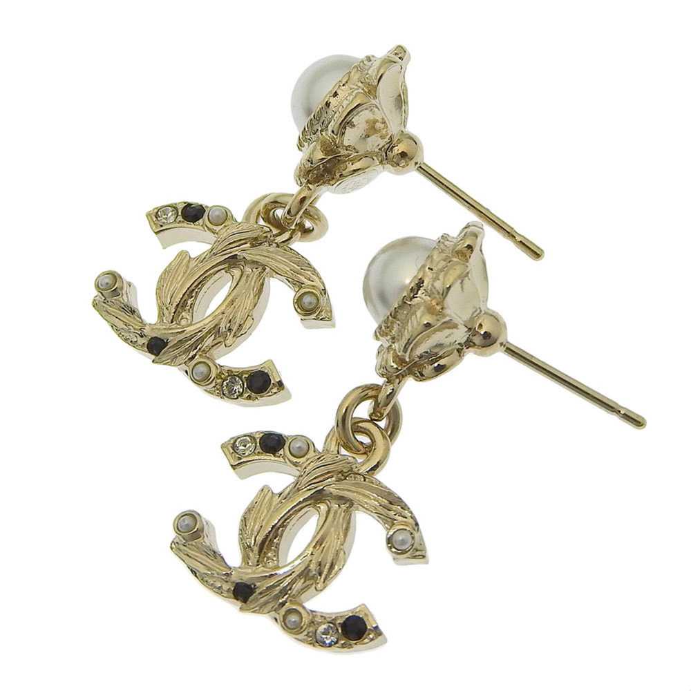 Chanel CHANEL Coco Mark Fake Pearl Earrings C22K - image 3