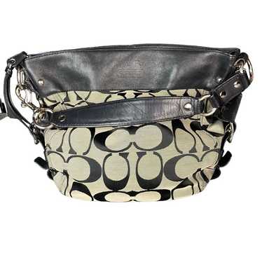 Coach popular Medium Black & Gray Hobo Canvas with Leather Accents