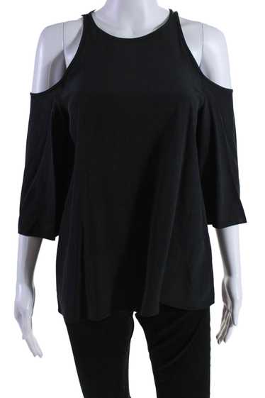 Tibi Womens Silk 3/4 Sleeve Cold Shoulder Blouse … - image 1