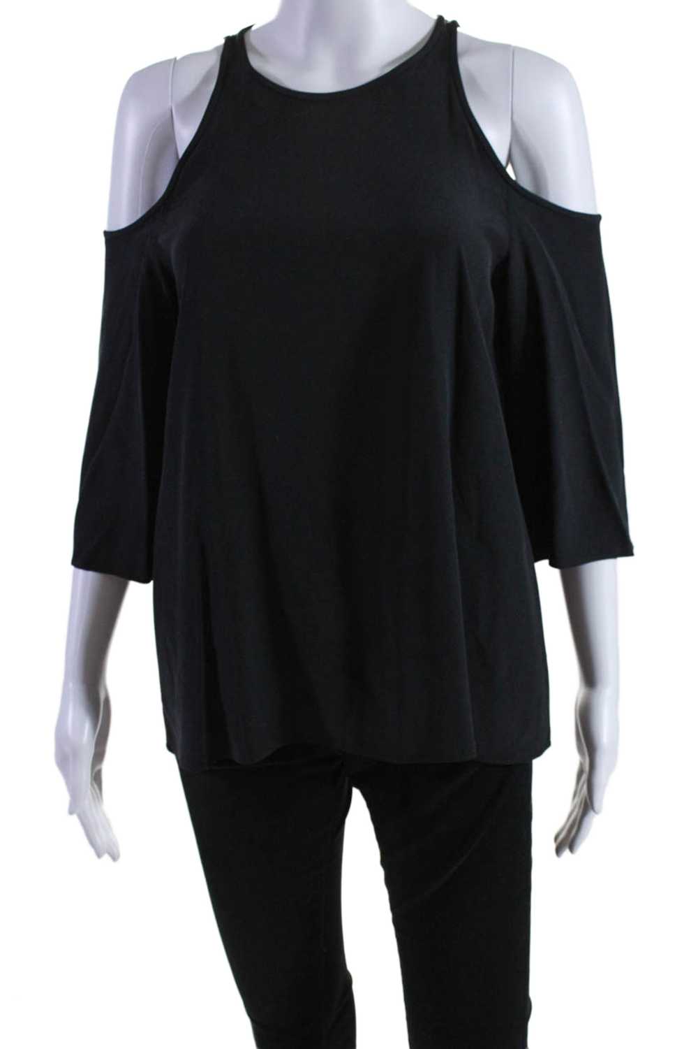 Tibi Womens Silk 3/4 Sleeve Cold Shoulder Blouse … - image 2