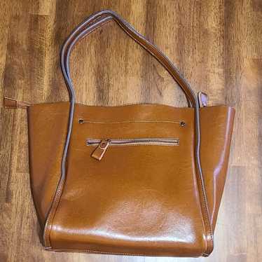 S-Zone genuine leather tote