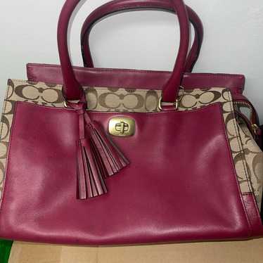 COACH Legacy Leather Chelsea Carryall Bag, Raspberry outlet Coach Carryall Purse