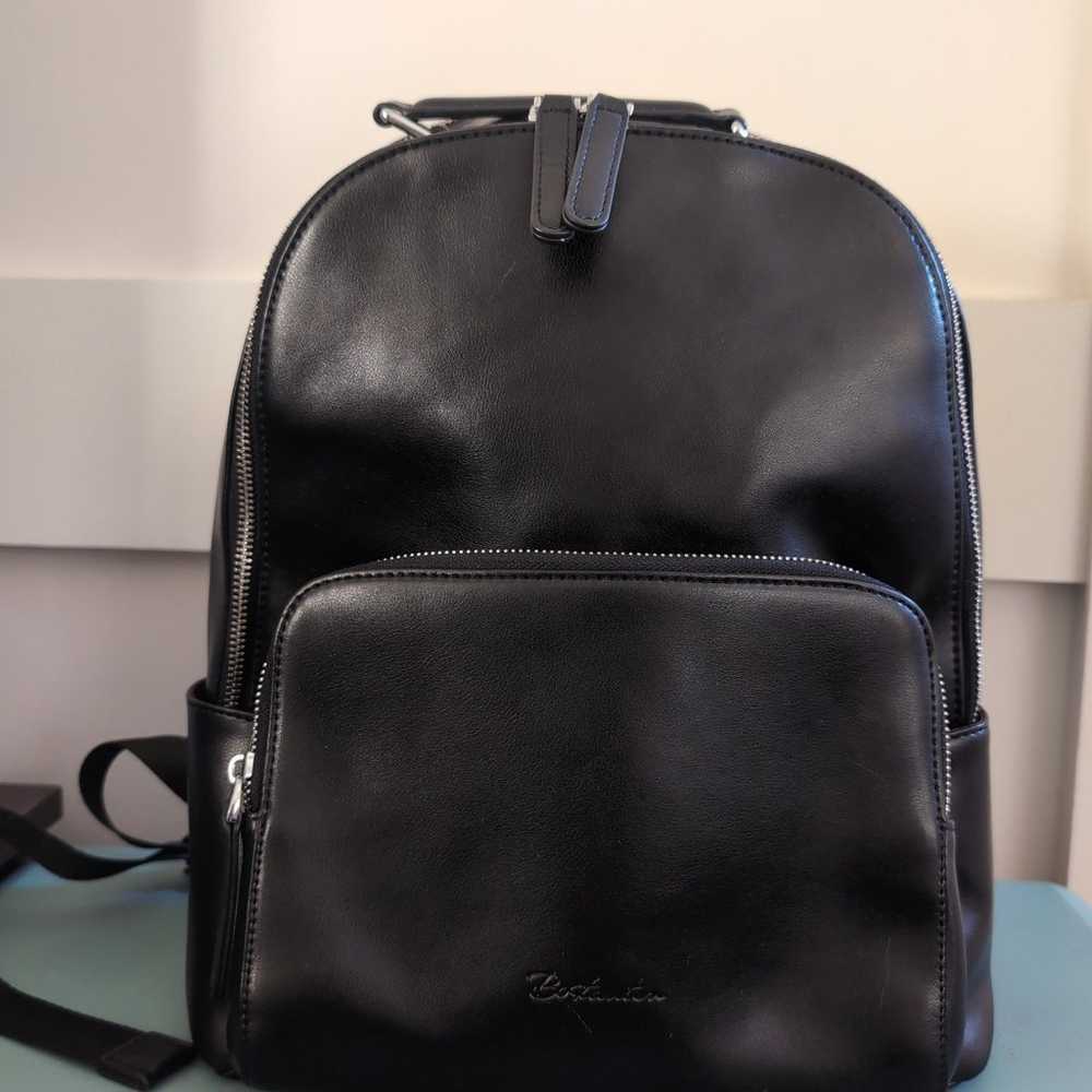 Bostanten Genuine Leather Black Backpack LN - image 1