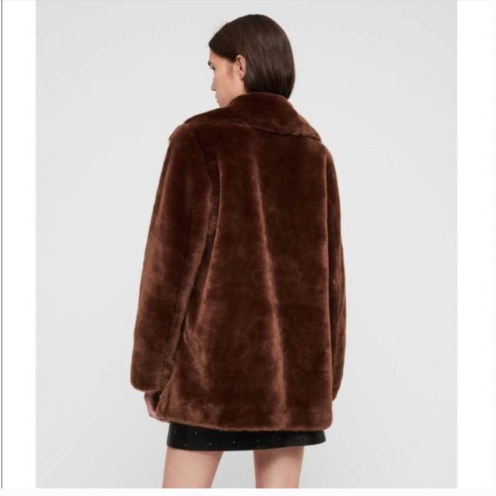 Allsaints AllSaints Amice Brown Faux Fur Coat Bar… - image 2