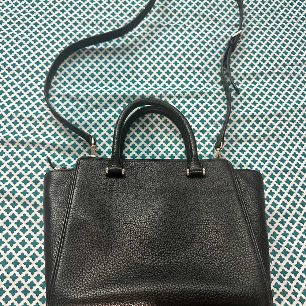 KATE SPADE~BLACK PEBBLED LEATHER SATCHEL TOTE CRO… - image 3