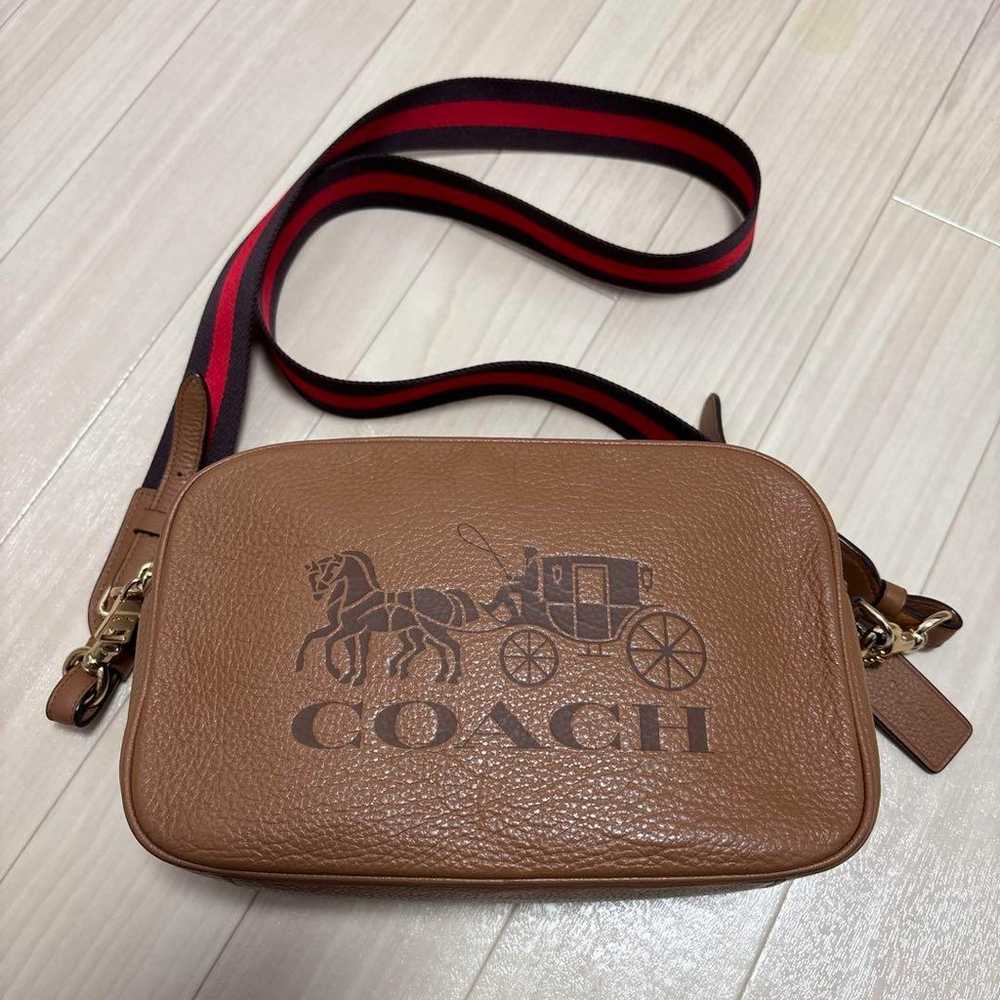 COACH Smooth Shoulder Bag Brown - image 1