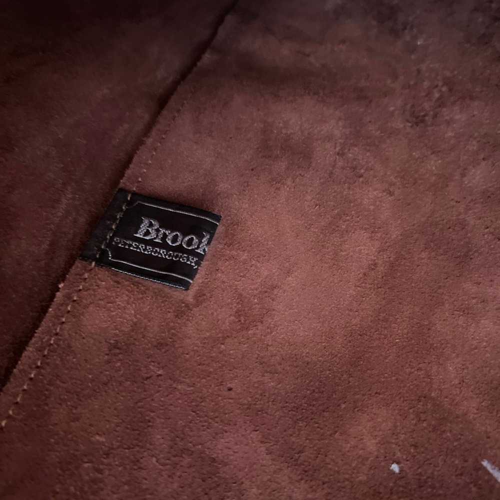 Brookstone Brown Suede Leather Tote - image 4