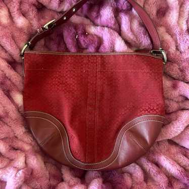 Vintage red coach bag. - image 1