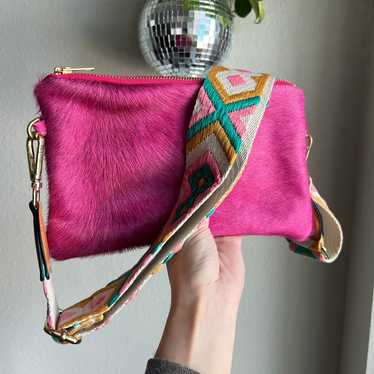 Parker & Hyde Hot Pink Cowhide Crossbody Bag - image 1