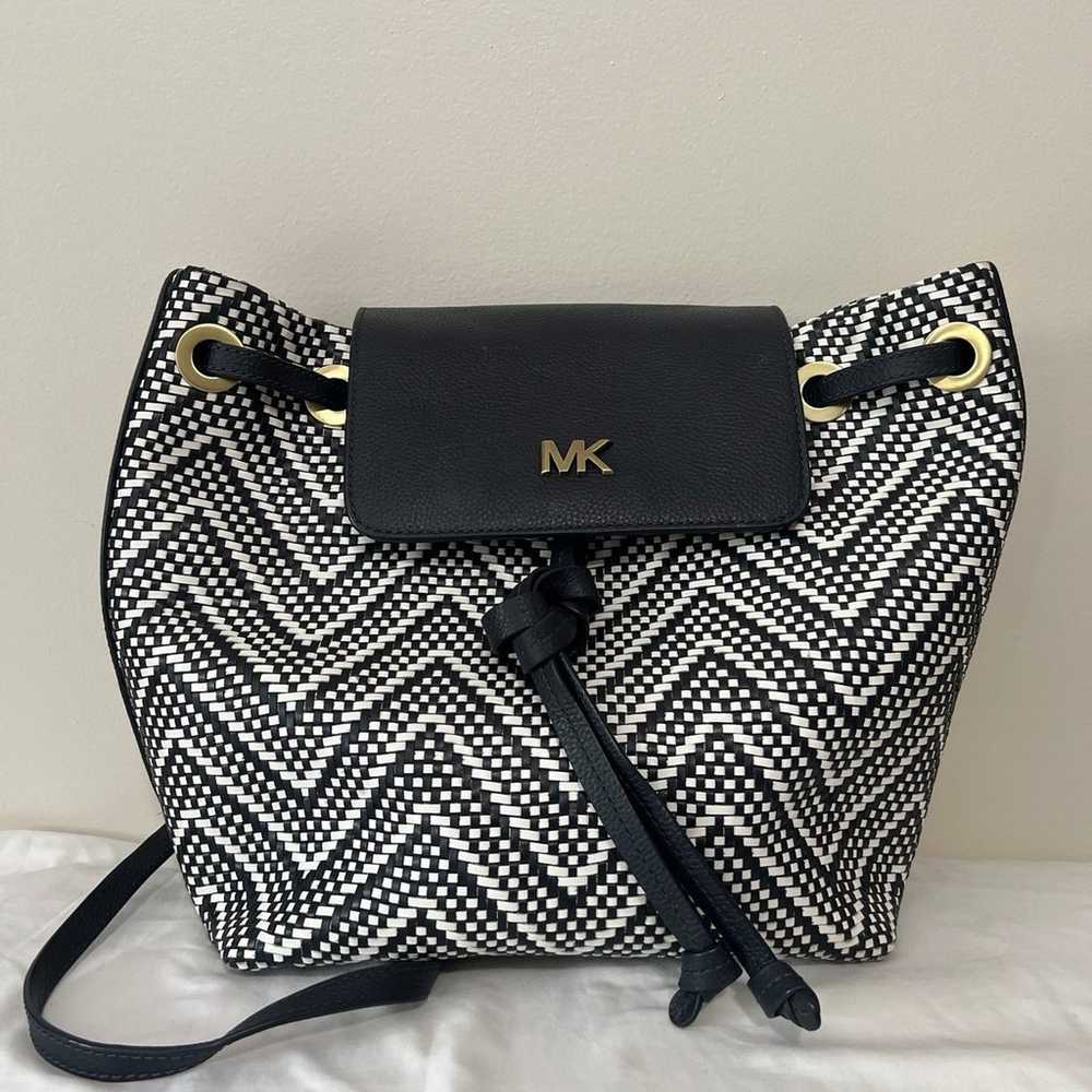 Michael Kors Junie navy and white backpack - image 1