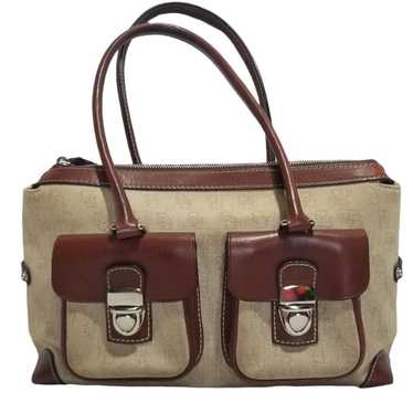 Vintage Dooney & Bourke Satchel Carryall Double P… - image 1