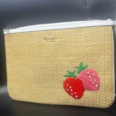 Kate Spade Picnic top In The Park Small Tote With Wristlet Strawberry Straw NWT