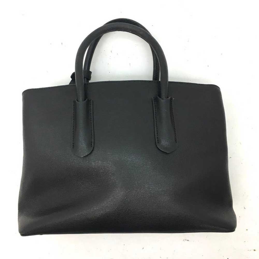 Furla Hand Tote Bag Leather Formal Business Black… - image 2