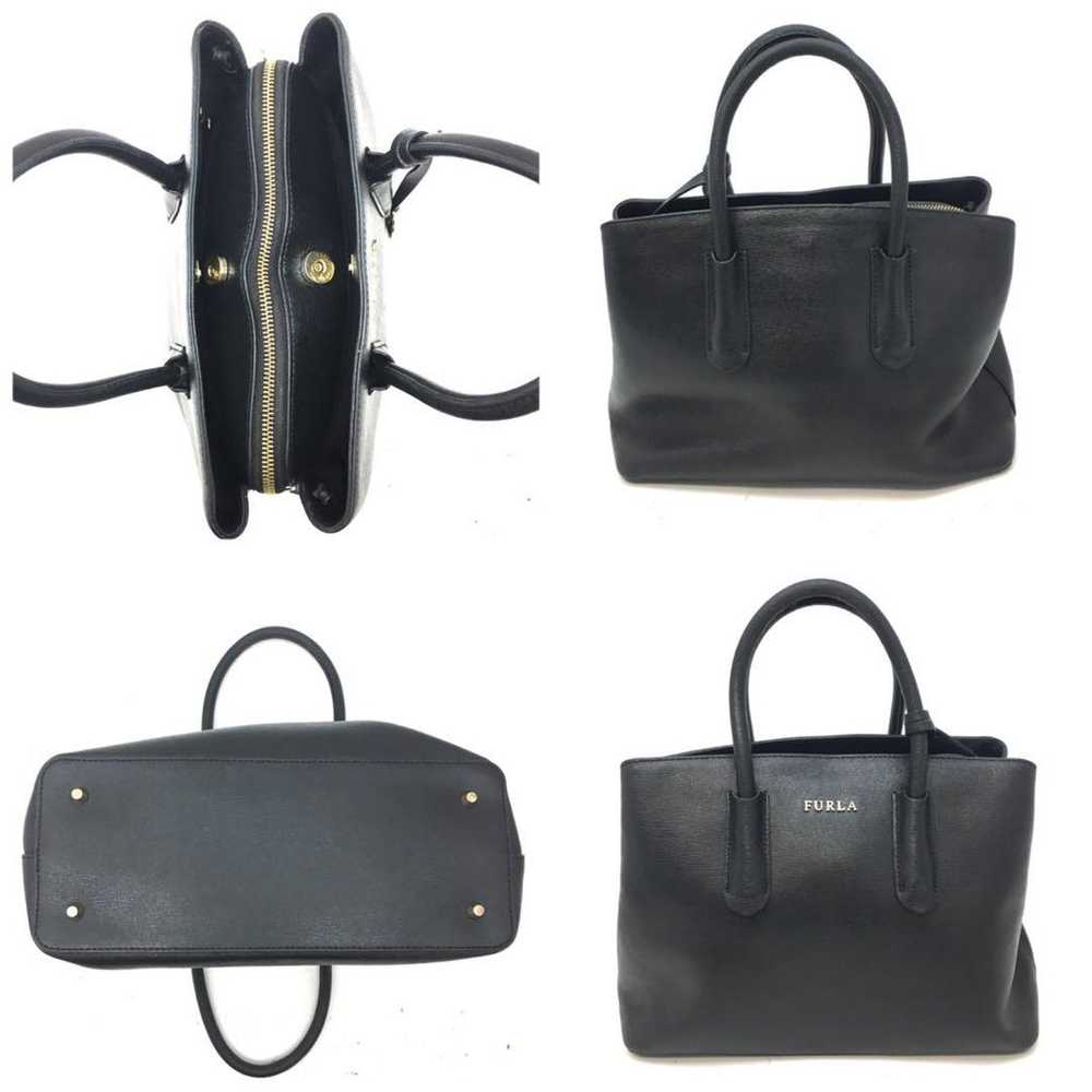 Furla Hand Tote Bag Leather Formal Business Black… - image 3