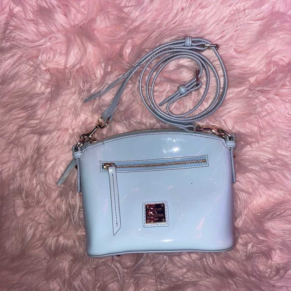 Dooney & Bourke Icy Winter Blue Patent Crossbody … - image 10