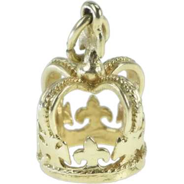 14K 3D Crown Jewels King Queen Royalty Charm/Penda