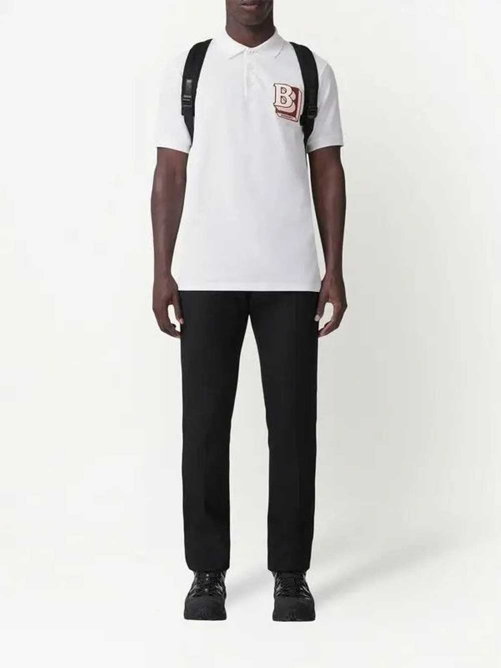 Burberry White Chenille Logo Patch Polo - image 2