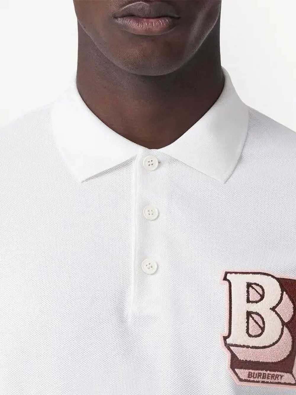 Burberry White Chenille Logo Patch Polo - image 4