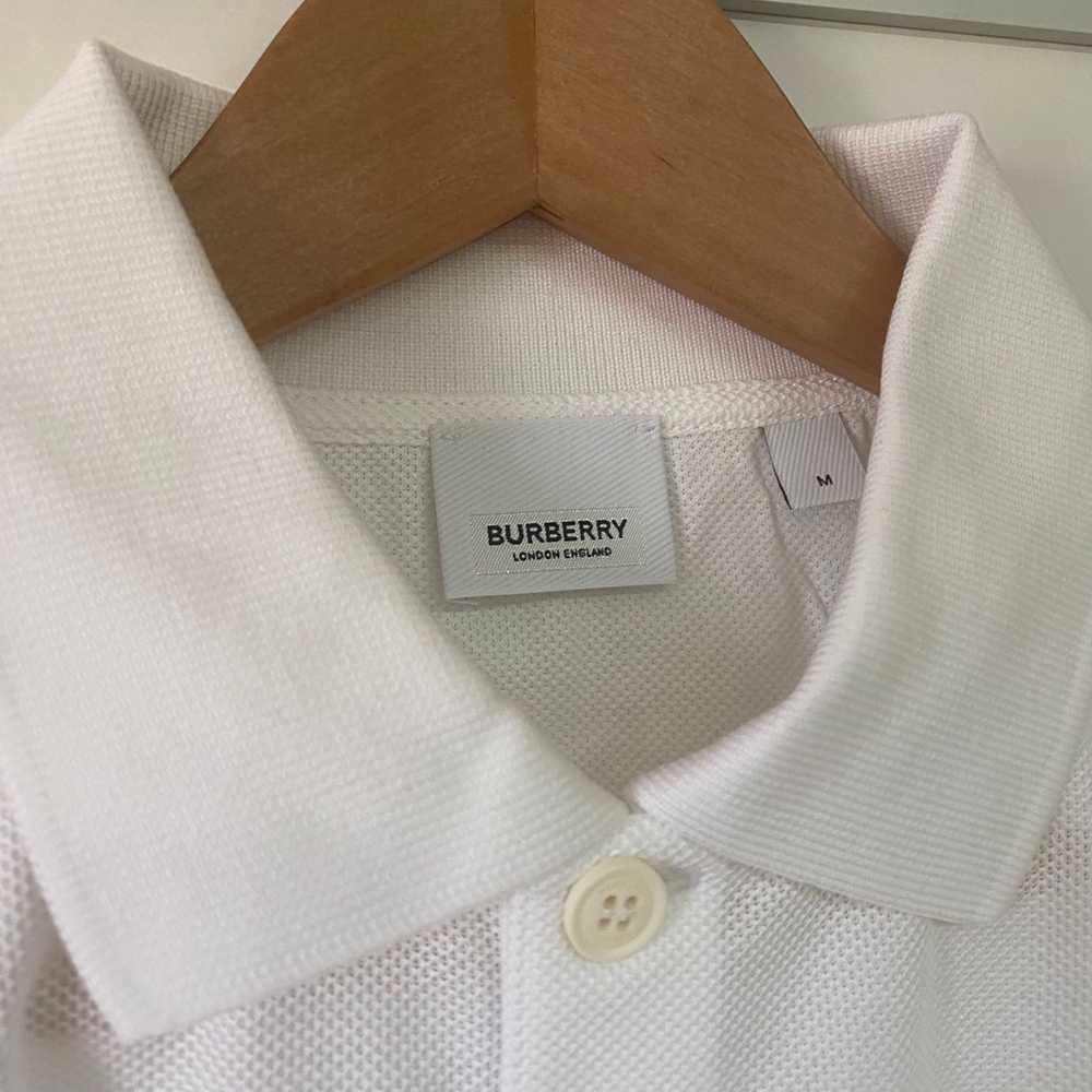 Burberry White Chenille Logo Patch Polo - image 6