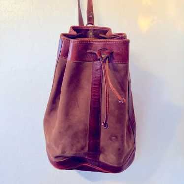 Timberland Brown Leather Bucket Bag Vintage