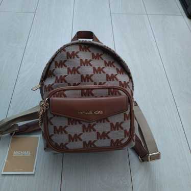 MICHAEL KORS MK Logo Backpack Beige/Brown