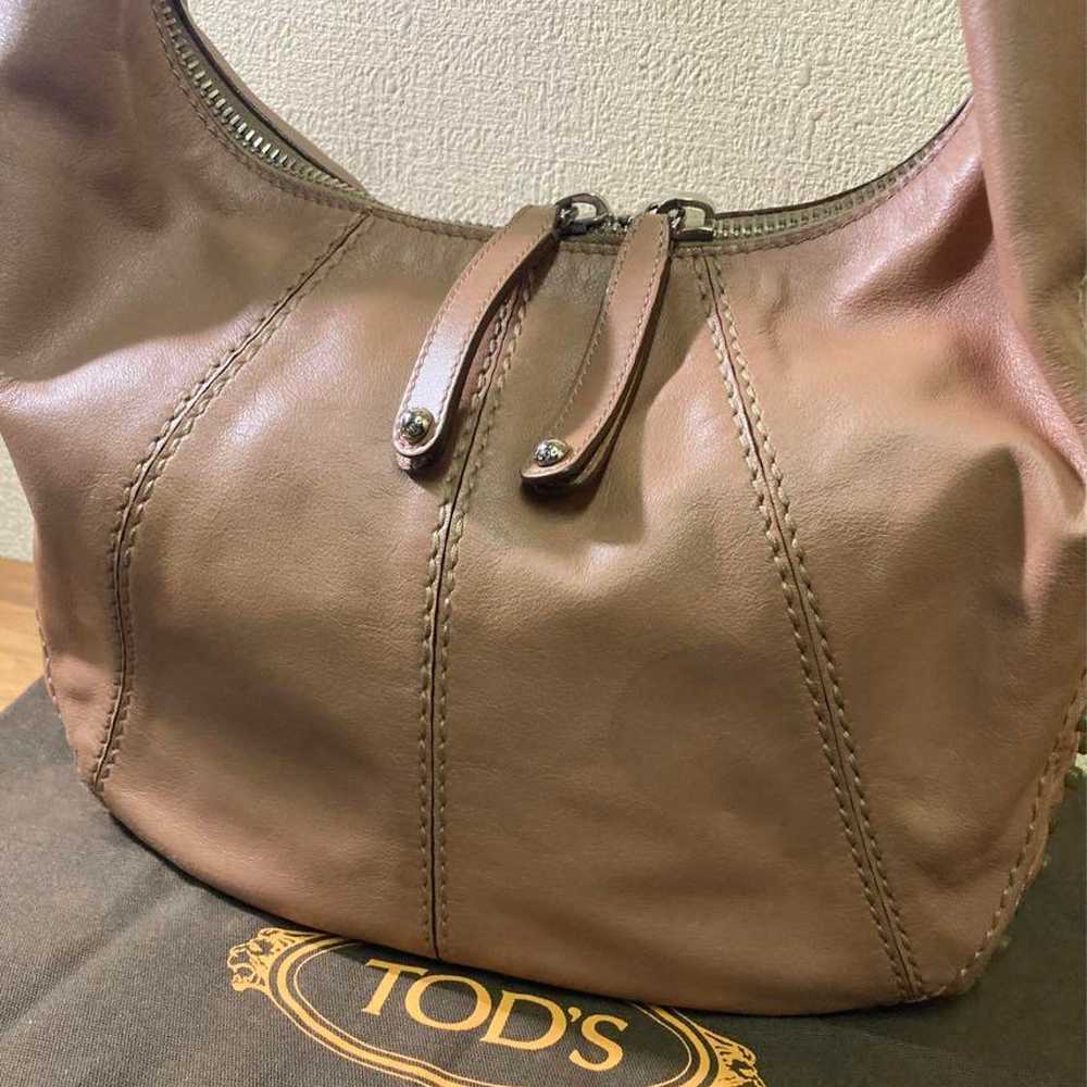 TOD'S Brown Leather Shoulder Bag - image 7