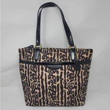 Coach online Ocelot Gallery tote RARE HTF leopard print shoulder purse excellent