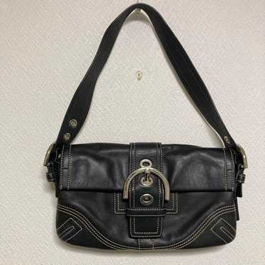 COACH Soho Black Leather Shoulder Bag Handbag