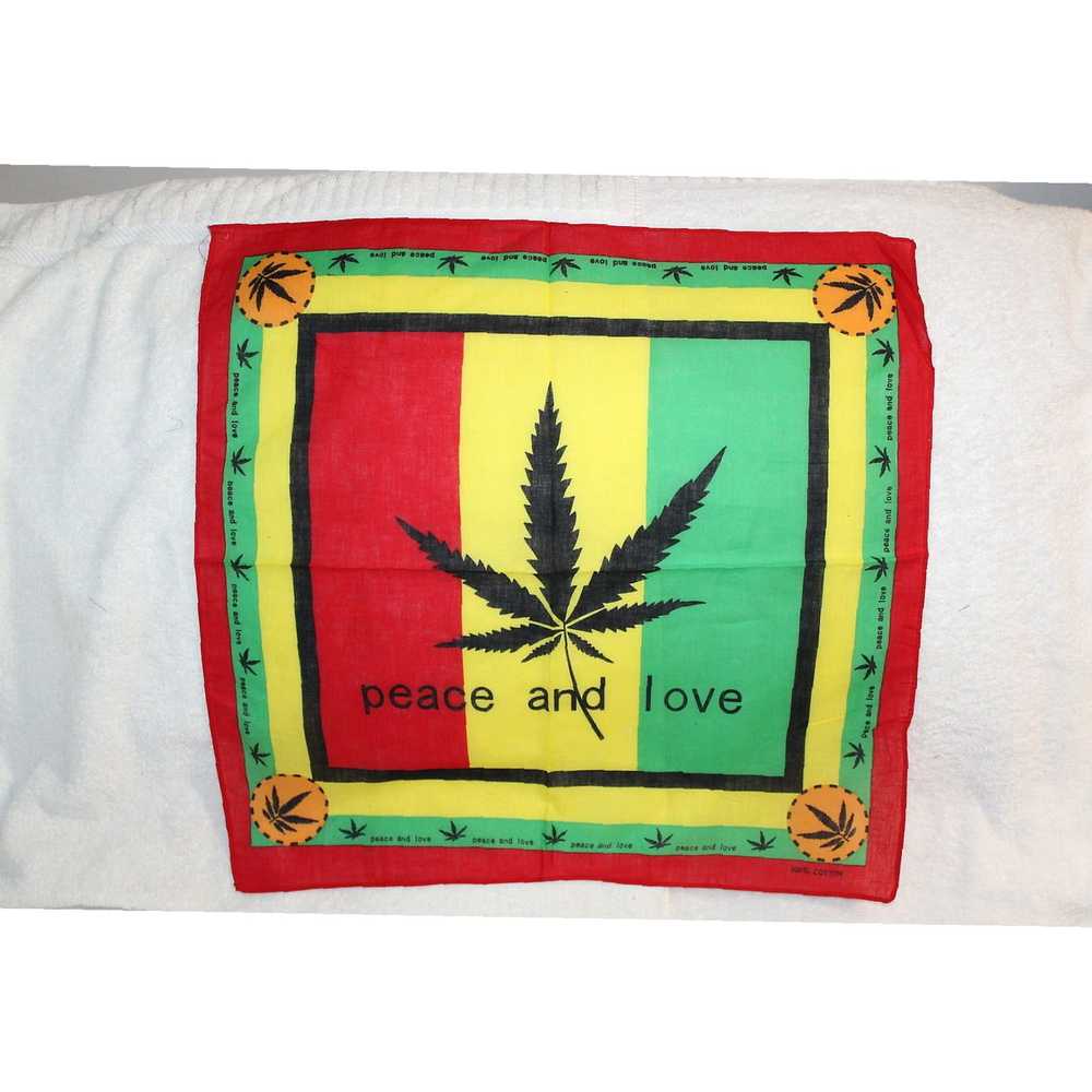 Vintage Cannabis Weed Leaf Bandana Collection Fea… - image 1