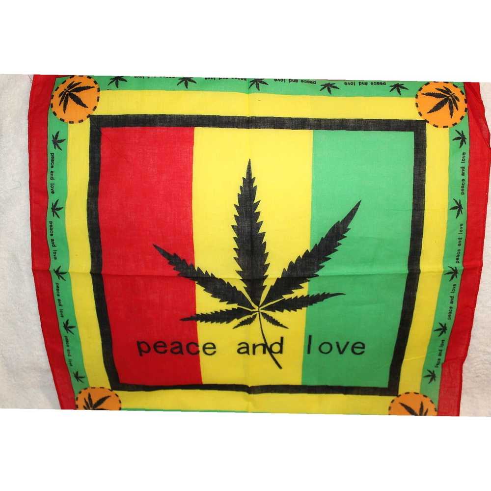 Vintage Cannabis Weed Leaf Bandana Collection Fea… - image 2