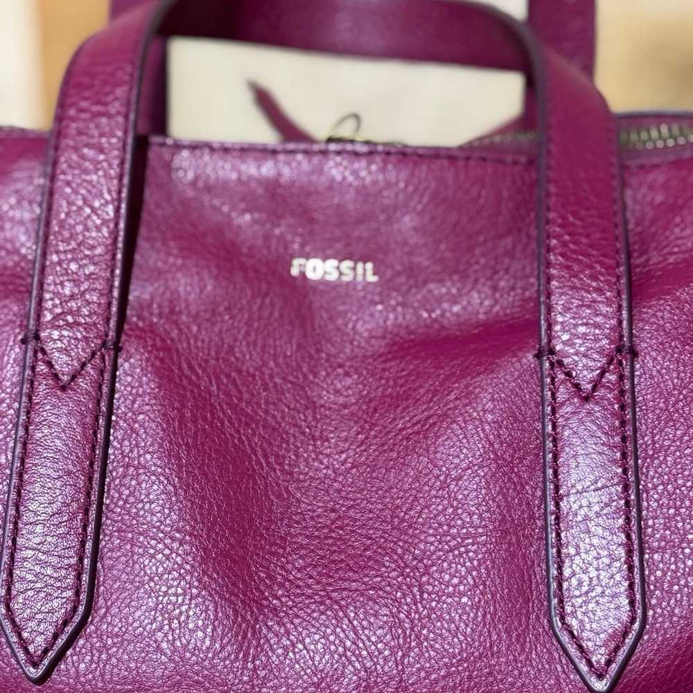 FOSSIL SYDNEY Leather Satchel Handbag Crossbody P… - image 2